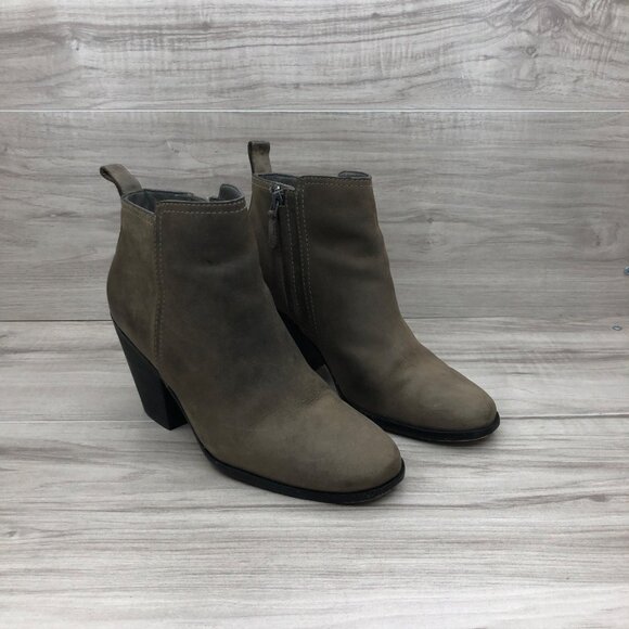 Cole Haan Ankle Boots Women's 6.5B Chesney Taupe Leather Side Zip Booties - Picture 5 of 11